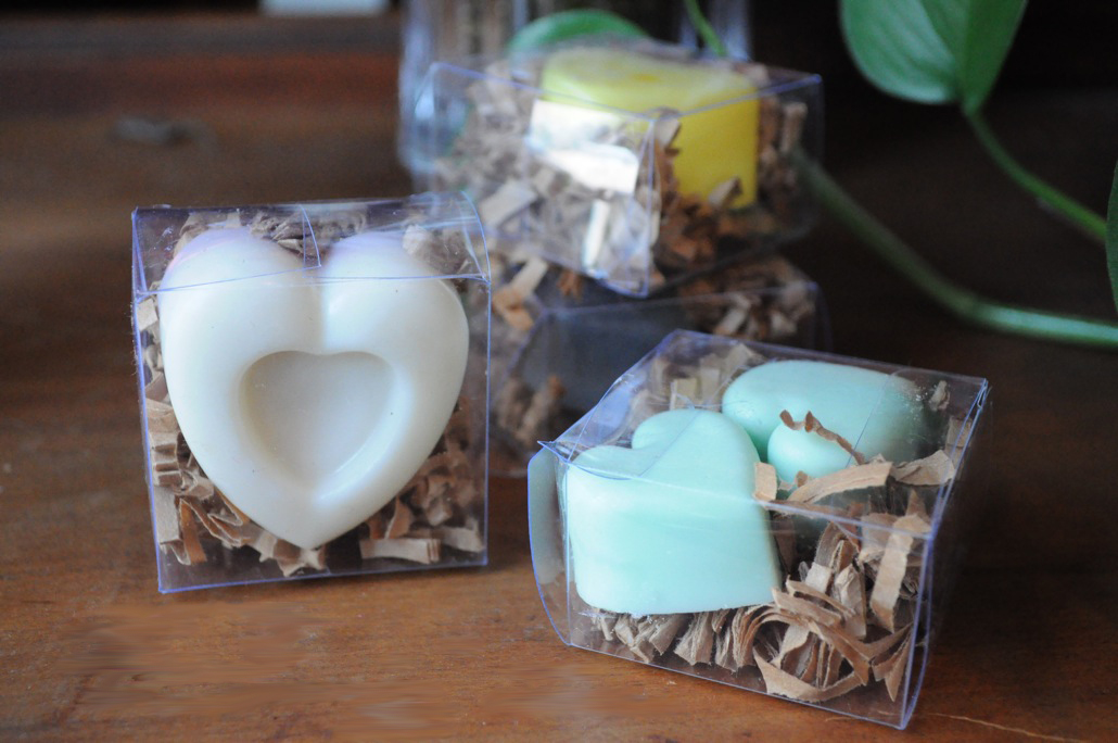 petite heart shaped handcrafted soap favors